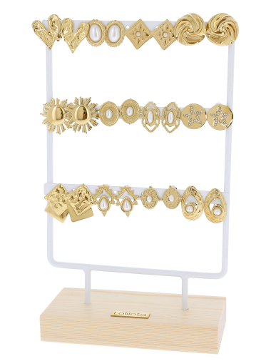 Wholesaler Lolilota - set of 12 earrings Clip-on in stainless steel
