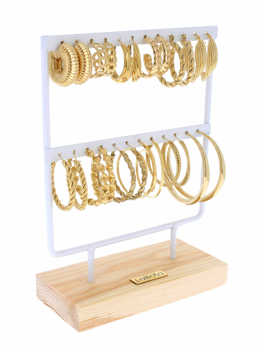 Wholesaler Lolilota - set of 12 earrings hoop in stainless steel