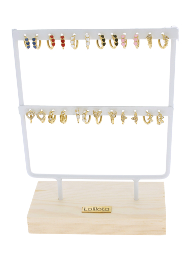 Wholesaler Lolilota - set of 12 mini hoop earrings in steel
