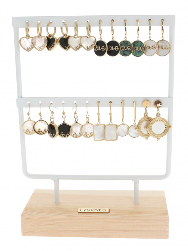 Wholesaler Lolilota - set of 12 stone earrings