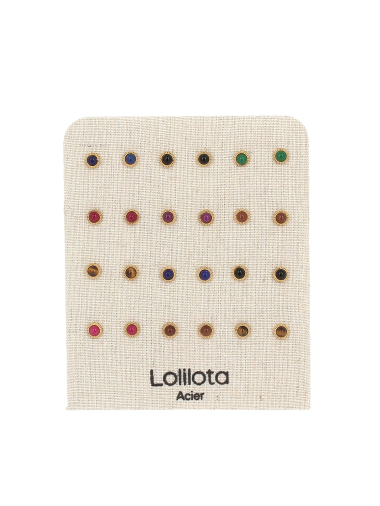 Grossiste Lolilota - lot de 12 boucles d'oreilles puce en acier inoxydable