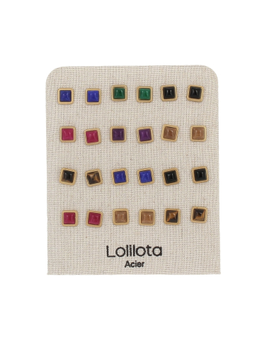 Grossiste Lolilota - lot de 12 boucles d'oreilles puce en acier inoxydable