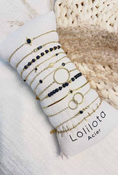 Grossiste Lolilota - Lot de 12 bracelets pierre