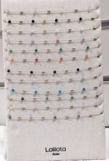 Großhändler Lolilota - PACK OF 12 NECKLACE COLORED BEADS