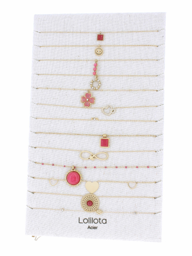 Großhändler Lolilota - Set mit 13 Halsketten aus Edelstahl