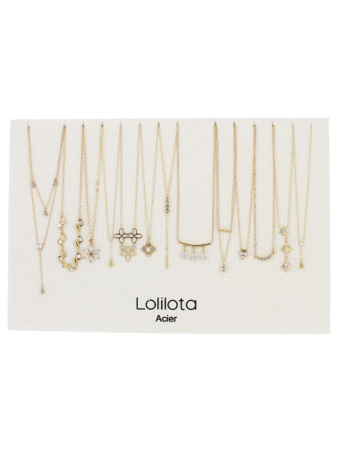 Wholesaler Lolilota - set of 13 necklaces strass