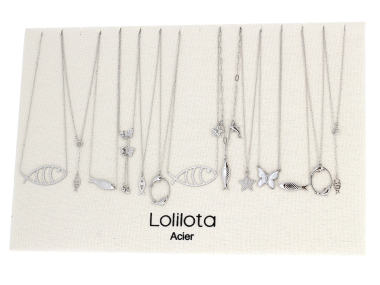 Grossiste Lolilota - lot de 13 colliers thème mer en acier inoxydable