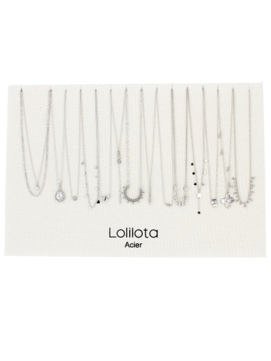 Wholesaler Lolilota - set of 14 necklaces strass