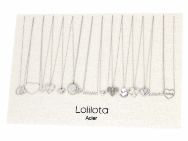 Mayorista Lolilota - juego de 15 collares de acero inoxidable