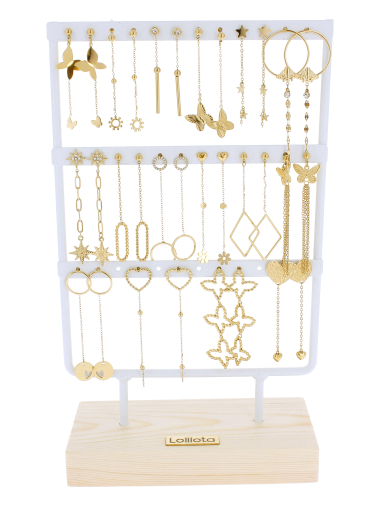 Wholesaler Lolilota - set of 16 earrings pendant in stainless steel