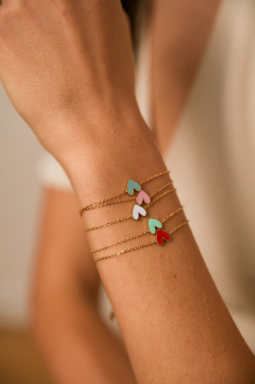 Wholesaler Lolilota - Bracelet heart enamel