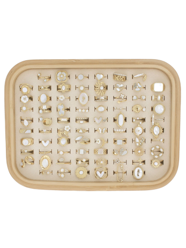 Wholesaler Lolilota - set of 76 golden mother-of-pearl rings