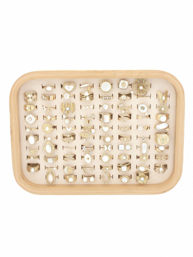 Wholesaler Lolilota - set of 76 rings mother of pearl and stainless steel