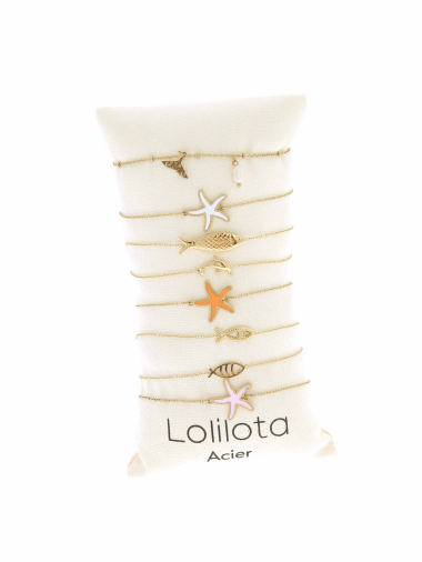 Wholesaler Lolilota - set of 8 bracelets sea theme in stainless steel