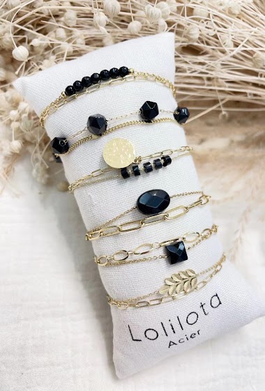 Wholesaler Lolilota - Set of 6 bracelet double row stone