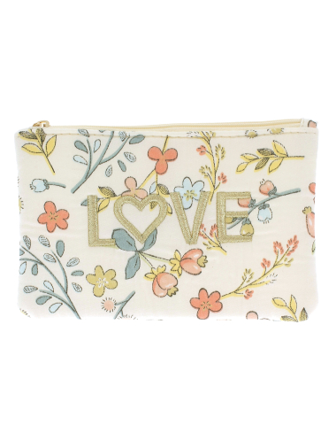 Wholesaler Lolilota - cotton flower pouch "Love"