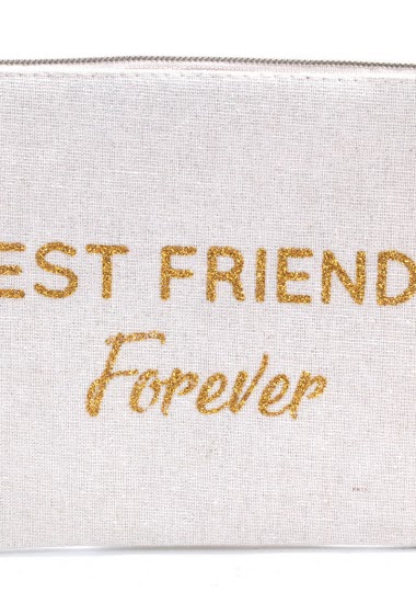 Grossiste Lolilota - POCHETTE TISSU PAILLETTE "BEST FRIENDS Forever" XL