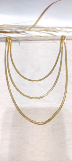Großhändler Lolo & Yaya - Dreifache Serpentinen-Halskette aus Edelstahl