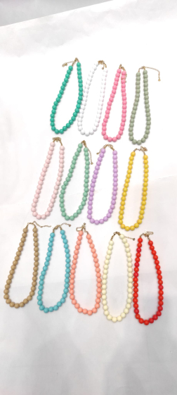 Großhändler Lolo & Yaya - 39865 Glänzende Perlenkette aus Edelstahl