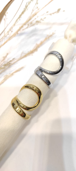 Wholesaler Lolo & Yaya - Adjustable Diatou ring in stainless steel