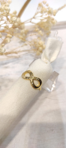 Wholesaler Lolo & Yaya - Florane adjustable infinity ring in stainless steel
