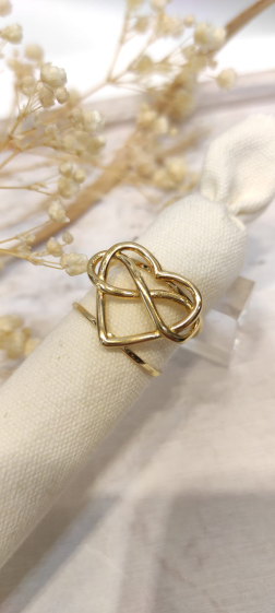 Wholesaler Lolo & Yaya - Alani heart adjustable ring in stainless steel