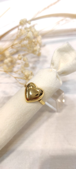 Wholesaler Lolo & Yaya - Tanysha heart adjustable ring in stainless steel