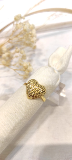 Wholesaler Lolo & Yaya - Thiyya heart adjustable ring in stainless steel
