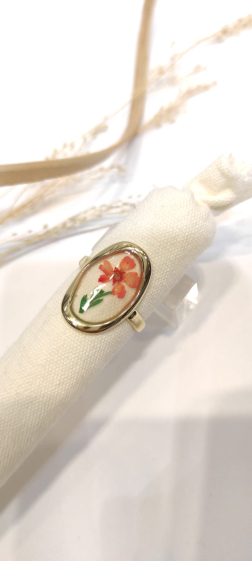Großhändler Lolo & Yaya - Verstellbarer Ring mit Alexa-Blume aus Edelstahl