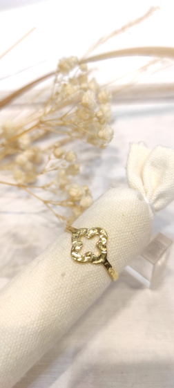 Großhändler Lolo & Yaya - Verstellbarer Ring mit kleinem Kleeblatt von Kloe aus Edelstahl