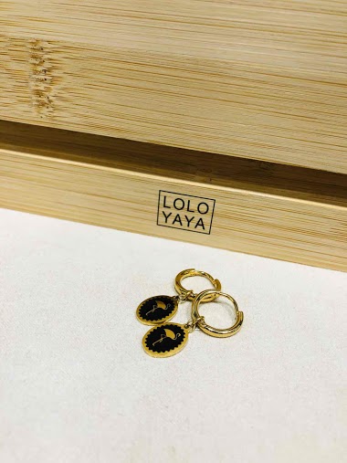 Mayorista Lolo & Yaya - Earrings émaillé Flamand-Rose in Stainless Steel