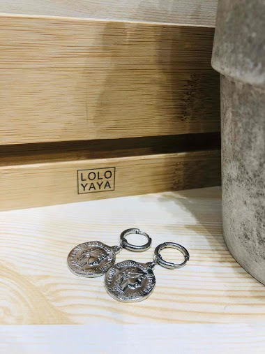 Wholesaler Lolo & Yaya - Earrings La Pièce M in Stainless Steel