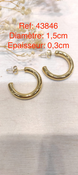 Wholesaler Lolo & Yaya - Lolo hoop earrings diameter 1.5cm and thickness 0.3cm