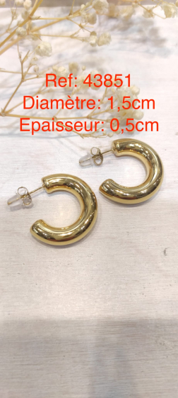 Wholesaler Lolo & Yaya - Lolo hoop earrings diameter 1.5cm and thickness 0.5cm