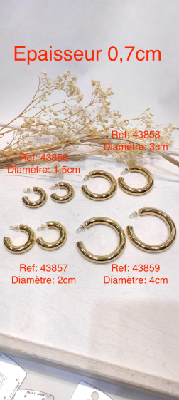 Wholesaler Lolo & Yaya - Lolo hoop earrings diameter 1.5cm and thickness 0.7cm