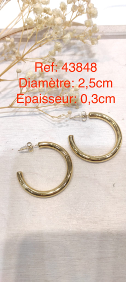 Wholesaler Lolo & Yaya - Lolo hoop earrings diameter 2.5cm and thickness 0.3cm