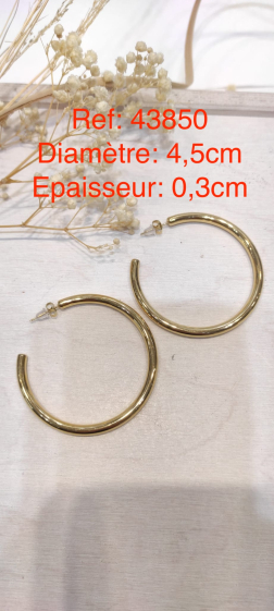 Wholesaler Lolo & Yaya - Lolo hoop earrings diameter 4.5cm and thickness 0.3cm