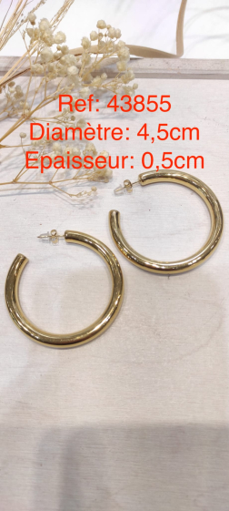 Wholesaler Lolo & Yaya - Lolo hoop earrings diameter 4.5cm and thickness 0.5cm