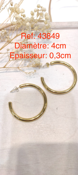 Wholesaler Lolo & Yaya - Lolo hoop earrings diameter 4cm and thickness 0.3cm