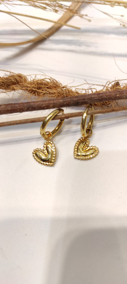 Wholesaler Lolo & Yaya - Arianna heart earrings in stainless steel