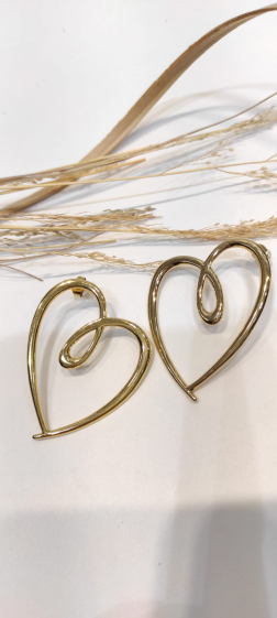 Wholesaler Lolo & Yaya - Dine heart earrings in stainless steel