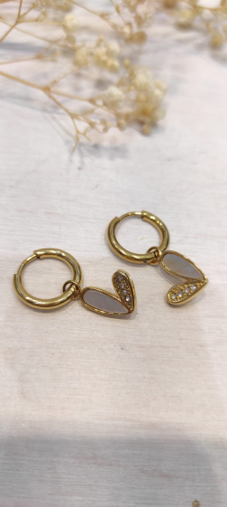 Wholesaler Lolo & Yaya - Khayla heart earrings in stainless steel