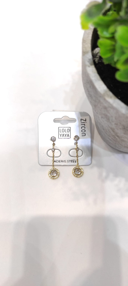Wholesaler Lolo & Yaya - Asna rhinestone earrings in stainless steel