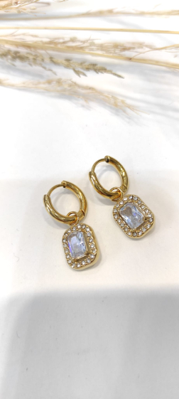 Wholesaler Lolo & Yaya - Aurida rhinestone earrings in stainless steel