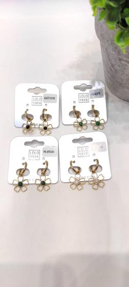 Wholesaler Lolo & Yaya - Armine flower earrings in stainless steel