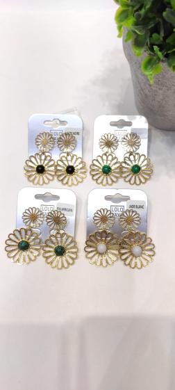 Wholesaler Lolo & Yaya - Audon flower earrings in stainless steel