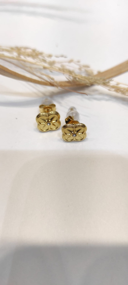 Wholesaler Lolo & Yaya - 0.5cm Sagrario earrings in stainless steel