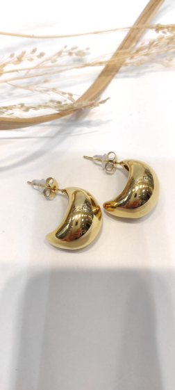 Wholesaler Lolo & Yaya - 1.5cm Iram earrings in stainless steel