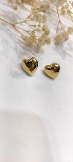 Wholesaler Lolo & Yaya - 1cm Tanysha heart earrings in stainless steel