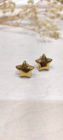 Wholesaler Lolo & Yaya - 1cm Walae star earrings in stainless steel